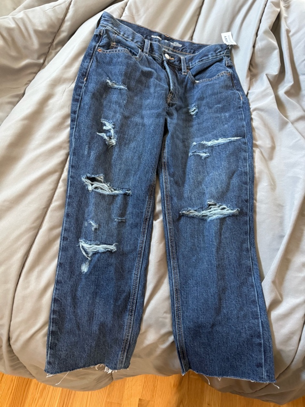 Nwt Old Navy Dark Blue High-Rise Slouchy Straight Jeans